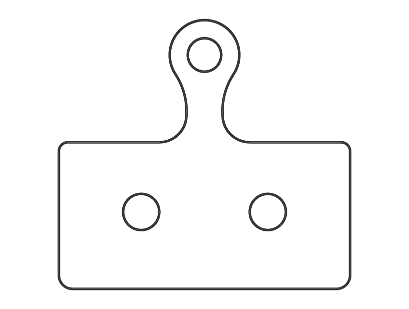 Sinter 004 brake pad shape